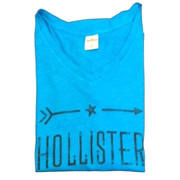 Hollister Blue Tee V Neck - Picture 2 of 3